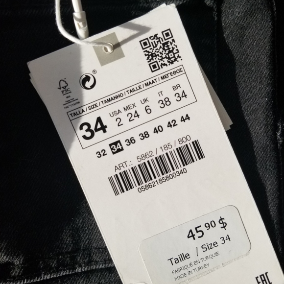 NWT Zara | Faded Black Front Button Flare Jeans 2 - Picture 7 of 7